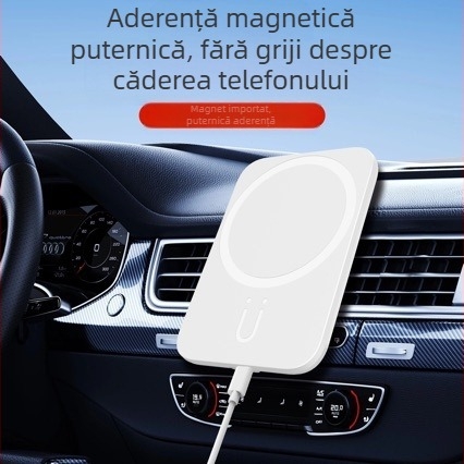 Suport magnetic pentru telefon auto, încărcare wireless 15W, încărcare PD, compatibil universal, compact și portabil