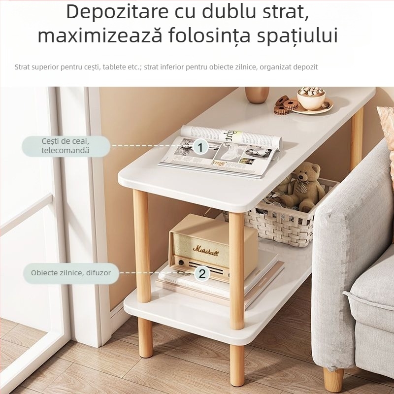 Masă mică multifuncțională pentru sufragerie, blat de marmură, cadru din lemn, cu role, design simplu modern, montaj ușor