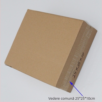 Cutie de ambalaj din carton ondulat, neimprimată, dimensiuni externe 250×250×100 mm, grosime 3 mm, duritate W3A