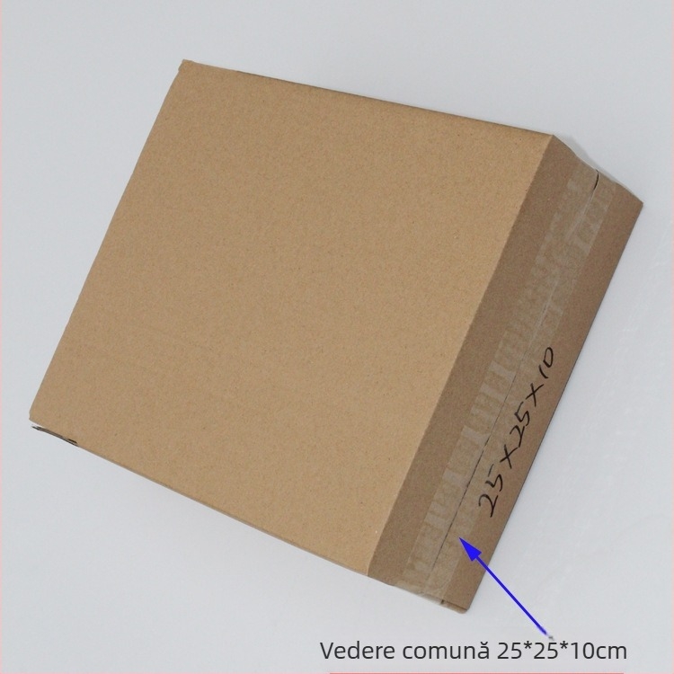 Cutie de ambalaj din carton ondulat, neimprimată, dimensiuni externe 250×250×100 mm, grosime 3 mm, duritate W3A