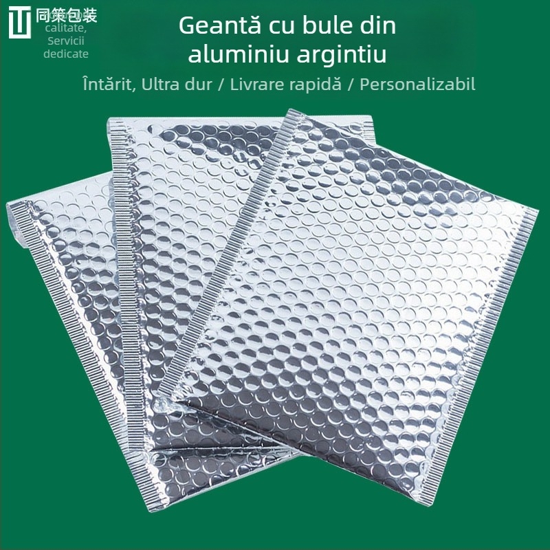 Pungă cu bule din folie aluminizată, grosime 0,05 mm, material 100% pur, formă dreptunghiulară, origine Dongguan