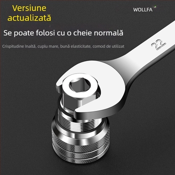 Wallfan Set universal de chei cu soclu — Reglabil, Instrument multifuncțional cu soclu, Cr-V oțel aliat, Finisaj lucios