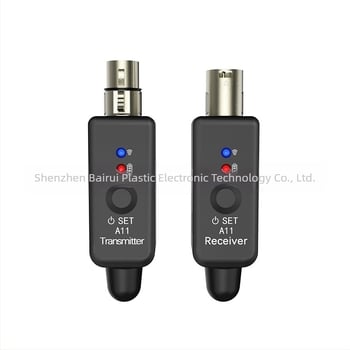 Sistem de microfonie wireless cu microfon încorporat, 2.4 GHz, model A11, baterie încorporată 300–500 mAh, autonomie 3–6 h