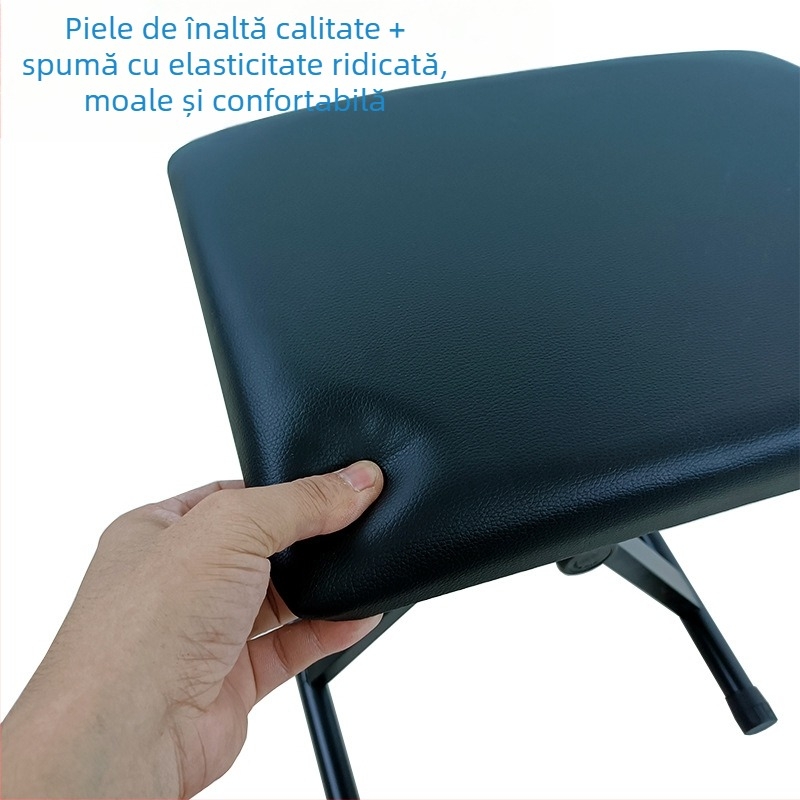 Scaun reglabil pentru pian electronic, înălțime în trei trepte, pliabil pentru elevi