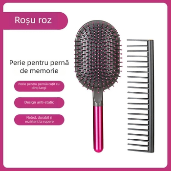 Set pieptene cu pernă de aer: pieptene cu dinți largi, anti-static, ABS plastic