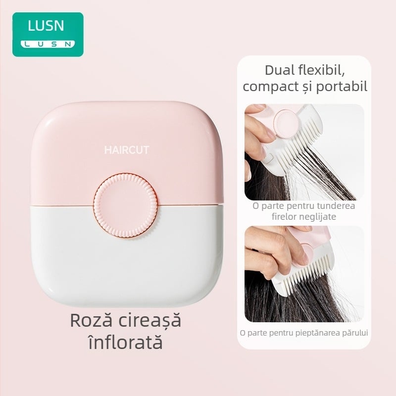 Pieptăn-trimer pentru copii – 2 în 1 tunde bretonul și părul, ABS și oțel inoxidabil, Brand LUSN/Rushan