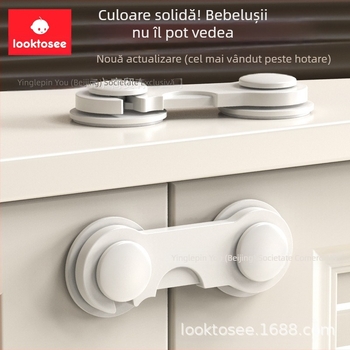 Zăvor de siguranță multifuncțional pentru copii, protecție împotriva strângeri, pentru sertare, dulapuri și uși de frigider — Looktosee