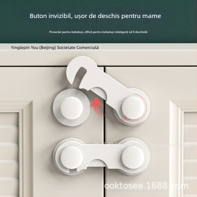 Zăvor de siguranță multifuncțional pentru copii, protecție împotriva strângeri, pentru sertare, dulapuri și uși de frigider — Looktosee