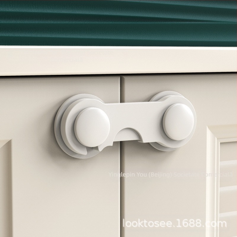 Zăvor de siguranță multifuncțional pentru copii, protecție împotriva strângeri, pentru sertare, dulapuri și uși de frigider — Looktosee