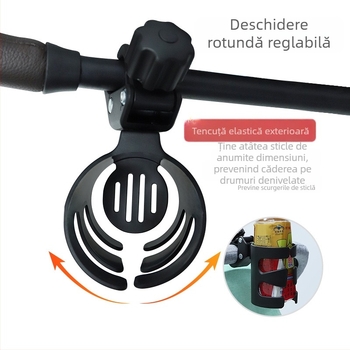 Suport universal pentru pahar pentru cărucior – stabil, ușor de utilizat, model 1111, plastic PP, personalizare disponibilă