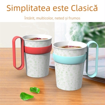 Suport din plastic pentru pahare de unică folosință din hârtie, izolație termică și mâner mare