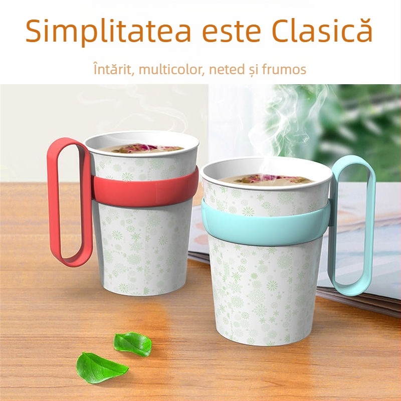 Suport din plastic pentru pahare de unică folosință din hârtie, izolație termică și mâner mare