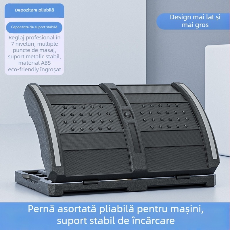 Taburet auto pentru picioare cu extensie, ABS, logo imprimat, etichetă privată personalizabilă