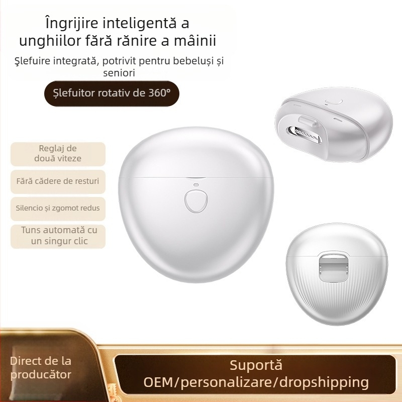Unghie electrice cu design anti-stropire, polizor pentru manichiură la mâini și la picioare, complet automat, pentru sugari, copii mici și vârstnici (Material: plastic + oțel inoxidabil; Potrivit pentru: universal; Stil: casnic; Brand: Ginseng fruit)