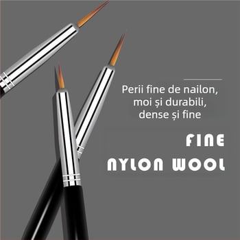 Set pensule pentru manichiură – Rod Pen model, 10 buc., YUJIA