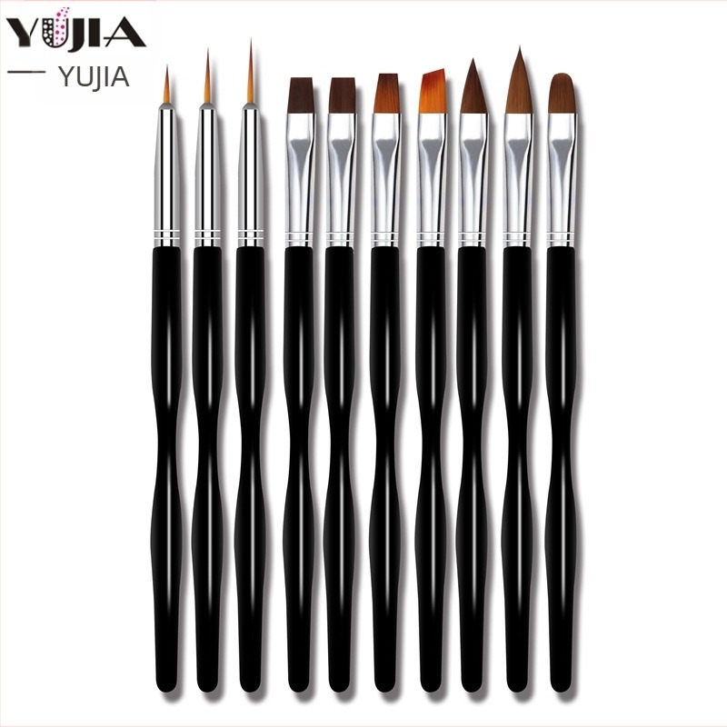 Set pensule pentru manichiură – Rod Pen model, 10 buc., YUJIA