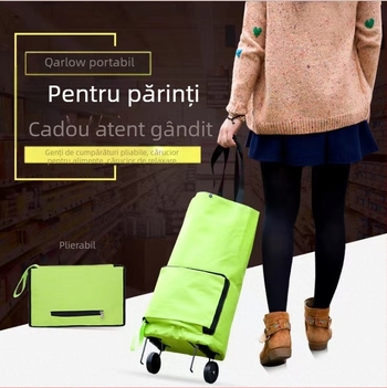 Geantă de cumpărături cu roți, țesătură Oxford impermeabilă, imprimare personalizabilă, transfer termic, capacitate 15 kg