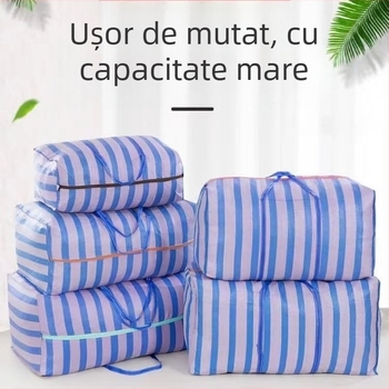 Geantă PP țesută, geantă portabilă de mutare și depozitare pentru lenjerie, capacitate de încărcare 100 kg