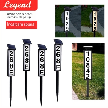 Lampă de ușă solară pentru exterior, lampă de perete LED 1W, IP55, ABS plastic, model KW19087