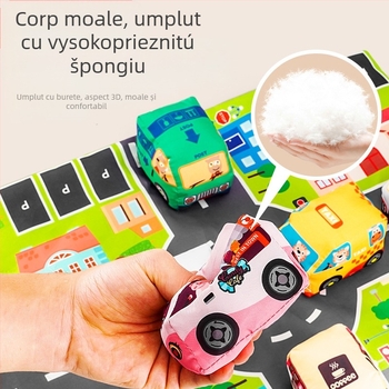 Covoraș textil de activitate pentru bebeluși cu hartă de joc (Material: textil; Vârstă: 0–3 ani; Tip covoraș: crawling – general; Beneficii dezvoltare: coordonare mână-ochi, senzorial, vizual; Interactiv)