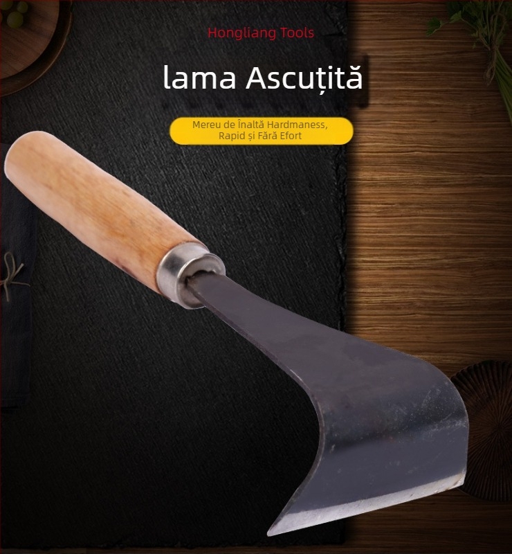 Racletă pentru scoaterea scoarței de pe pomi cu mâner din lemn – Yanli, uz casnic/agricol