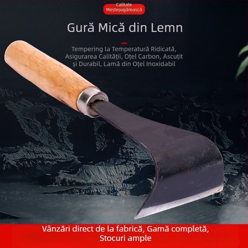 Racletă pentru scoaterea scoarței de pe pomi cu mâner din lemn – Yanli, uz casnic/agricol