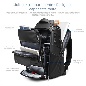 Outwalk rucsac pentru cameră – impermeabil, anti-furt, din Oxford rezistent la uzură, curea de umăr curbată, potrivit pentru camere DSLR și fără oglindă