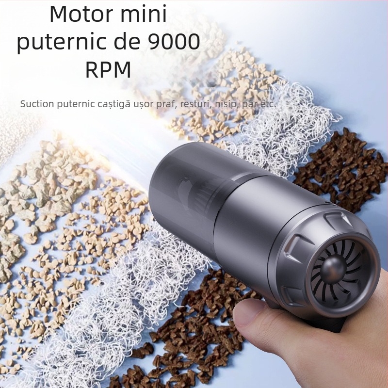 Aspirator auto portabil cu încărcare wireless, aspirație 9000 Pa, 35W, 7.4V