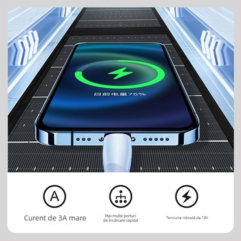 Panou solar pliabil pentru exterior, 40W, încărcare rapidă USB, ieșire 5V