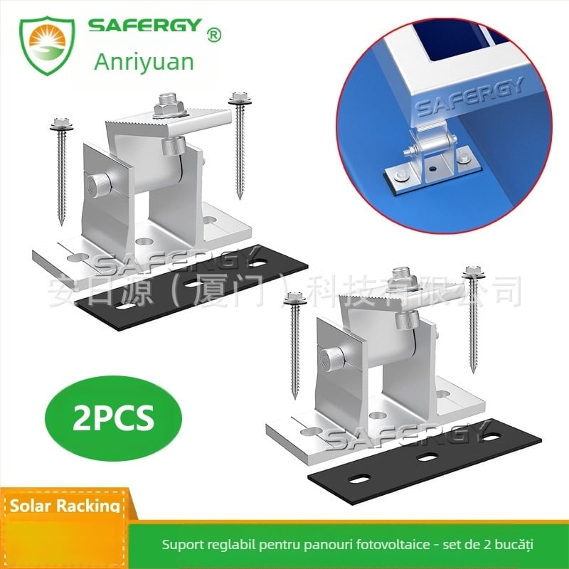 Suport reglabil pentru piciorul frontal din aliaj de aluminiu, set de 2 piese, cu garnitură din cauciuc; Greutate 0.55 kg; Standard AS/NZS1170.2; Oxidare anodică mică