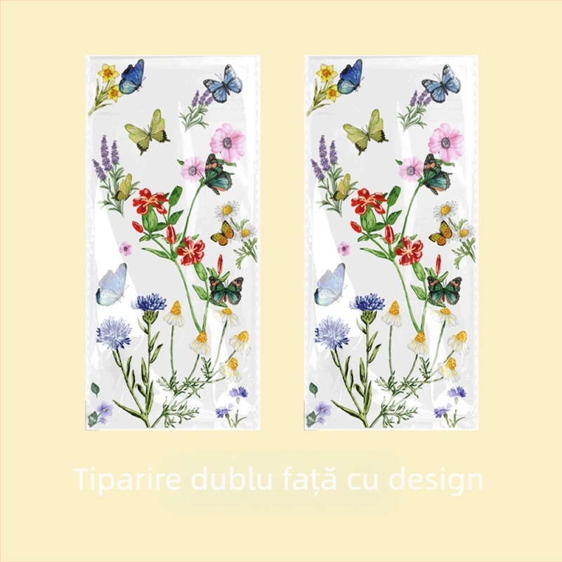 Sac de ambalare din plastic pentru cadouri, destinat nunților și petrecerilor de ziua nașterii, cu imprimeu floral mic, fără logo