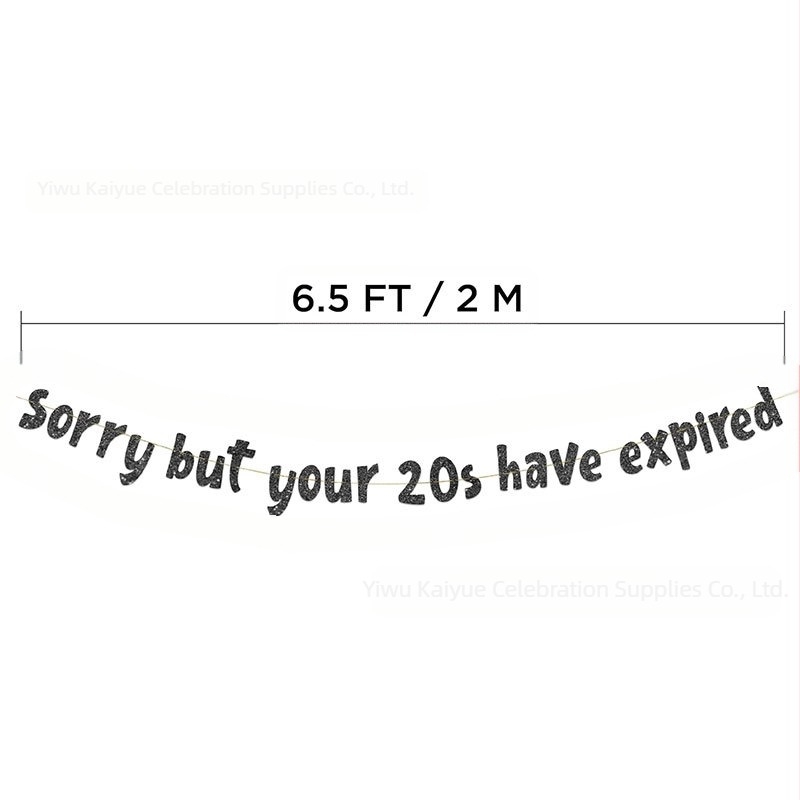 Banner de ziua adolescenților cu sclipici, drapel din hârtie, gravură cu laser, fără suport pentru steag