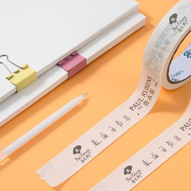 Rubens bandă de mascare din hârtie cu model logo, pentru pictură cu gouache și acuarelă