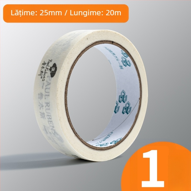 Rubens bandă de mascare din hârtie cu model logo, pentru pictură cu gouache și acuarelă