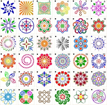 Șablon de pictură mandala – material PET, etichetă privată licențiată, IP autorizare: Nu, Import: Nu