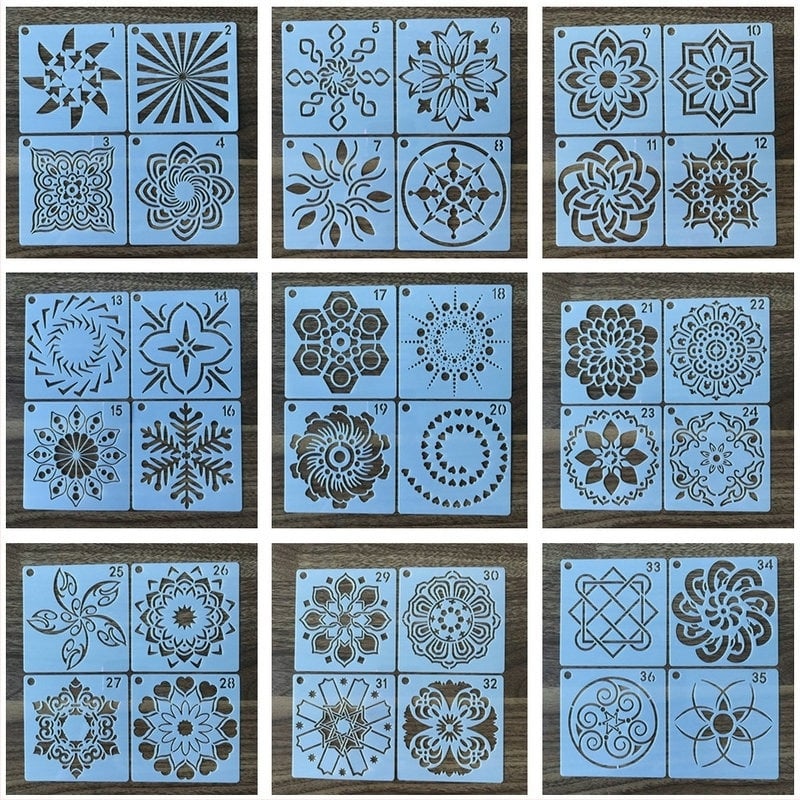 Șablon de pictură mandala – material PET, etichetă privată licențiată, IP autorizare: Nu, Import: Nu