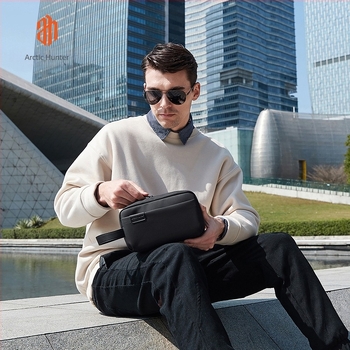 Geantă clutch pentru bărbați ARCTIC HUNTER, stil de navetă business, material Oxford, impermeabilă, potrivită pentru călătoriile de afaceri