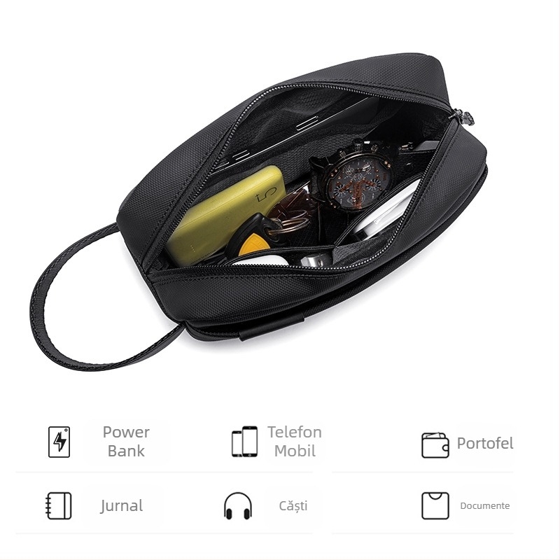 Geantă clutch pentru bărbați ARCTIC HUNTER, stil de navetă business, material Oxford, impermeabilă, potrivită pentru călătoriile de afaceri
