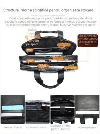 Geantă de afaceri Maltette din piele naturală – Crossbody, Capacitate mare, Rezistentă la uzură