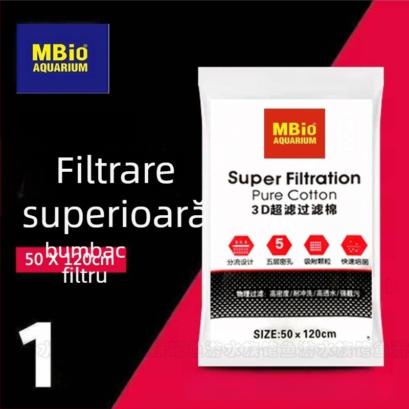 Bumbac filtrant 3D pentru acvariu – material din bumbac, permeabilitate înaltă, separare uscat/umed