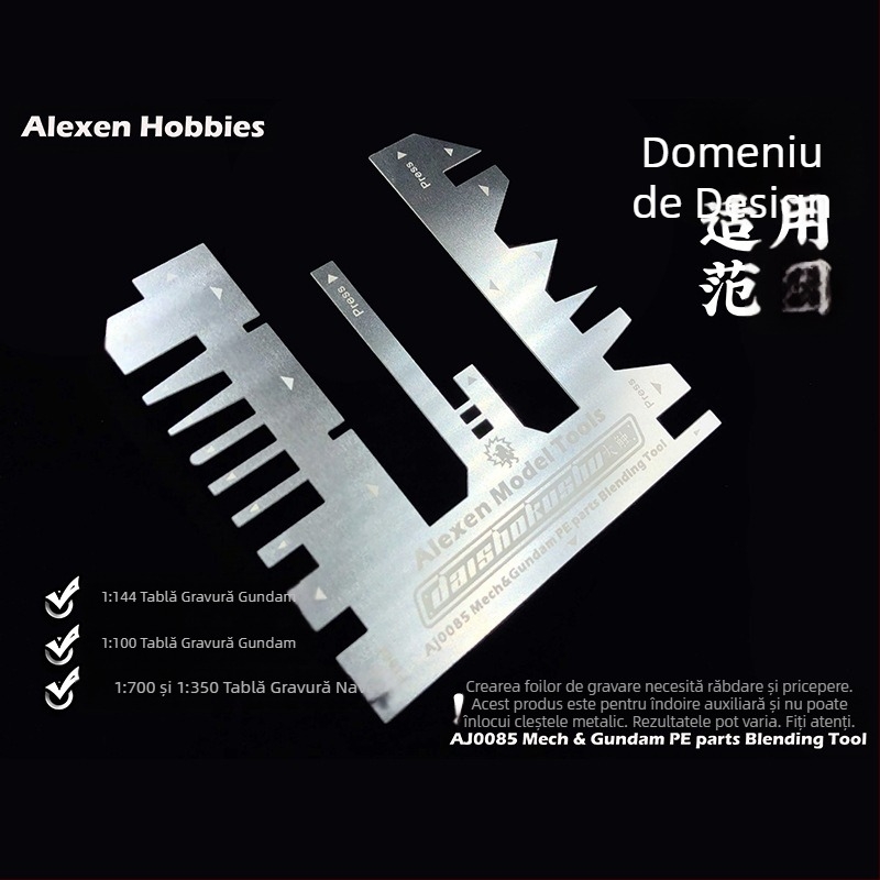 Vise pentru foi gravate cu riglă auxiliară – Ai Liechen AJ0085 Presat manual din metal pentru modele Gundam