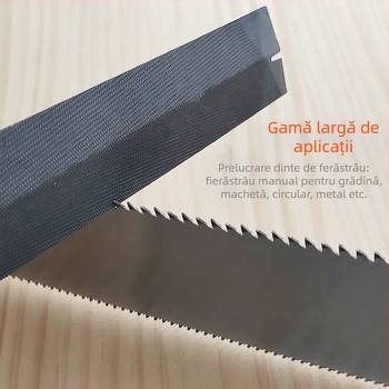 Fișier diamantat în formă de romb pentru tâmplă, secțiune profilată, dinți cu granulație dublă, oțel T12