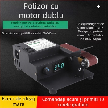 Mașină de șlefuit cu bandă abrazivă pentru birou – polire DIY și ascuțire de cuțite – 24V