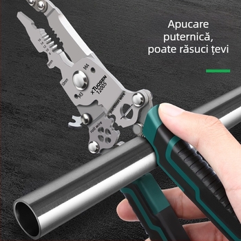 XTuosen Clești pliabili pentru decuiparea cablurilor, cu tăiere și crimpare – lame ascuțite, greutate 0,22 kg