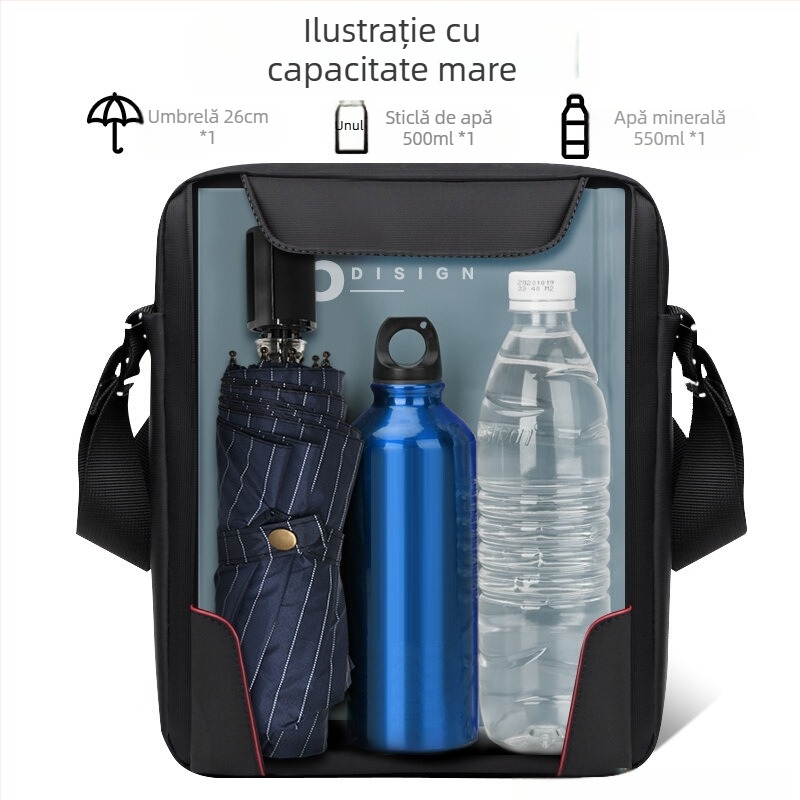 SWICKY Geantă de umăr pentru bărbați — stil de drum de afaceri, Material poliester, Căptușeală poliester, Model solid