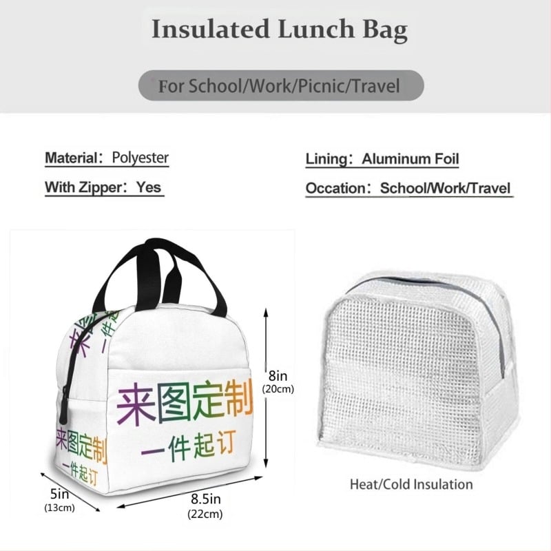 Geantă de prânz izolată portabilă — material Oxford, capacitate mare, pliabilă, lansată în 2024