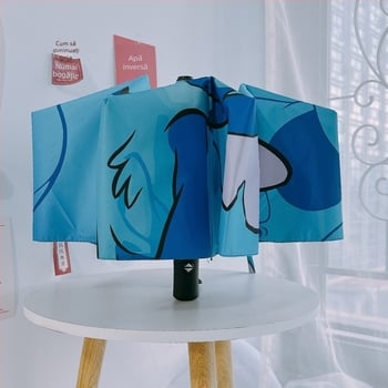 Umbrelă retro pliabilă cu deschidere automată, ramă din fier cu 8 arce, mâner din plastic, țesătură 190T