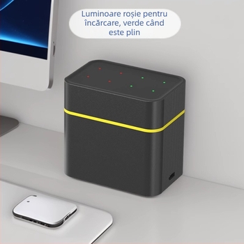 Încărcător inteligent pentru baterii AA, 8 compartimente, port Type-C, intrare 5V/2A, ieșire 5V DC 2A