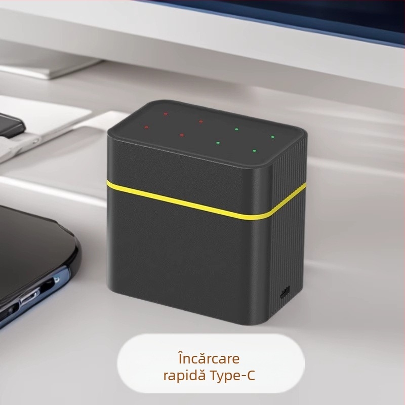 Încărcător inteligent pentru baterii AA, 8 compartimente, port Type-C, intrare 5V/2A, ieșire 5V DC 2A