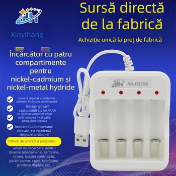 Încărcător baterii No.5/7 0904, intrare 5V 1–2A, ieșire 1.2V 0.25A, CE certificat